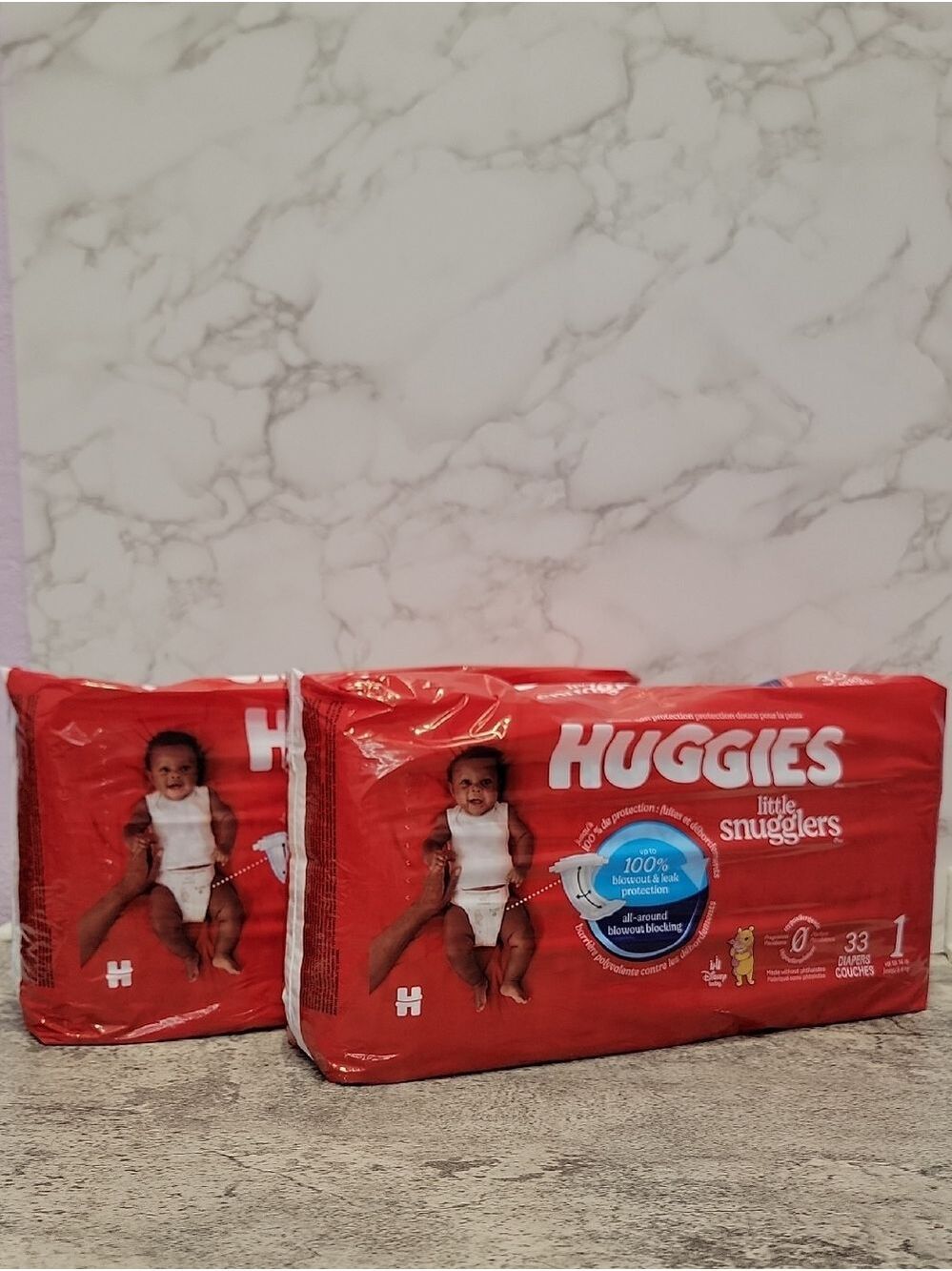 Huggies Little Snugglers Baby Diapers Size 1 Up to 14 lb Lot of 2 packs